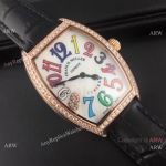 Fake Franck Muller Rose Gold Diamond Bezel Watch